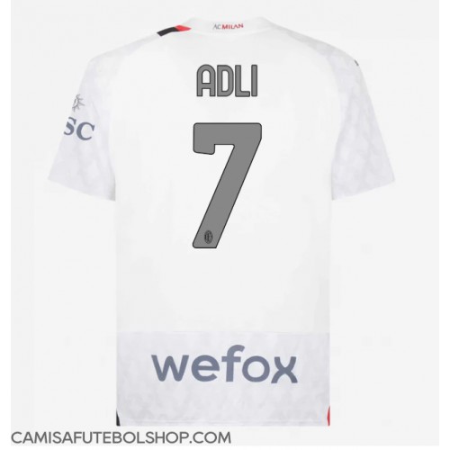 Camisa de time de futebol AC Milan Yacine Adli #7 Replicas 2º Equipamento 2023-24 Manga Curta